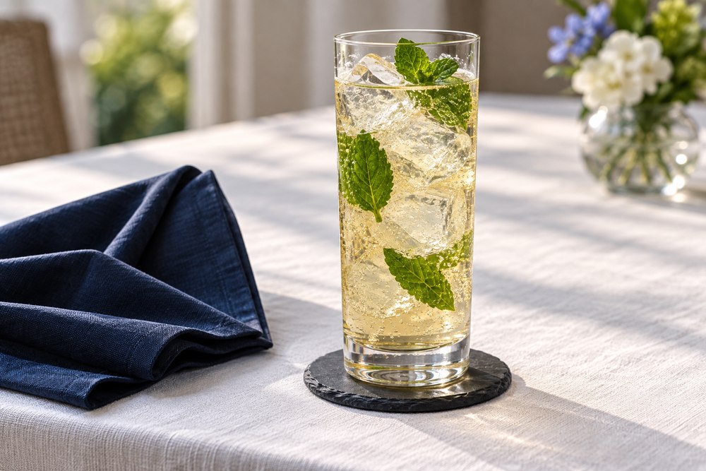 Apfel, Limette und frische Minze