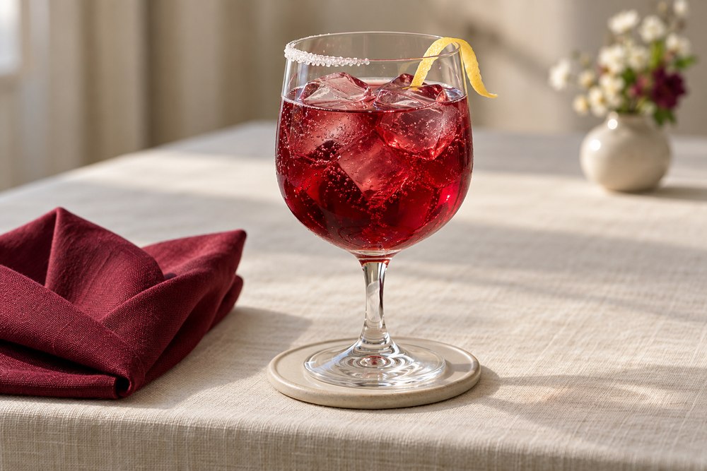 Hibiskus und Traube mit frischer Zitrone