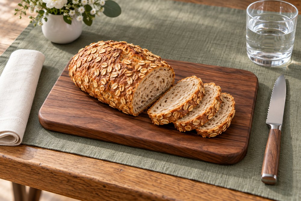 Dinkelbrot mit Apfel und Haferkruste