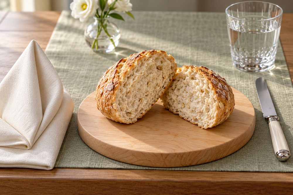Hafer Dinkel Brötchen mit Joghurt