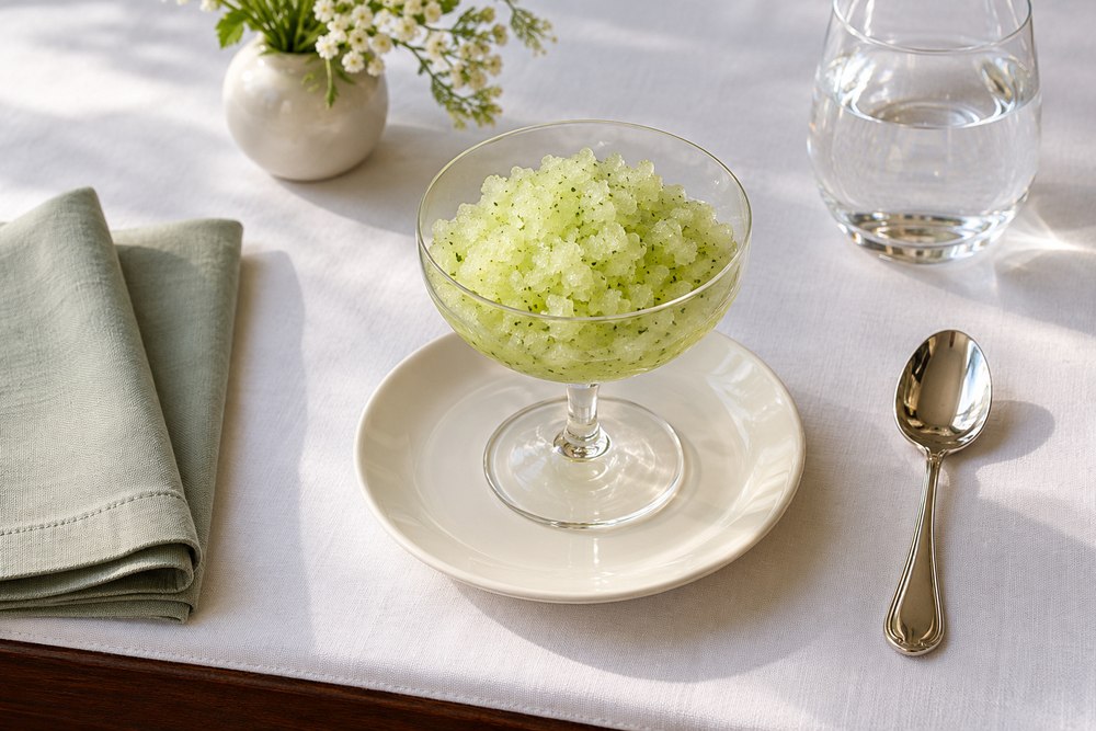 Apfel Gurken Granita mit Minze